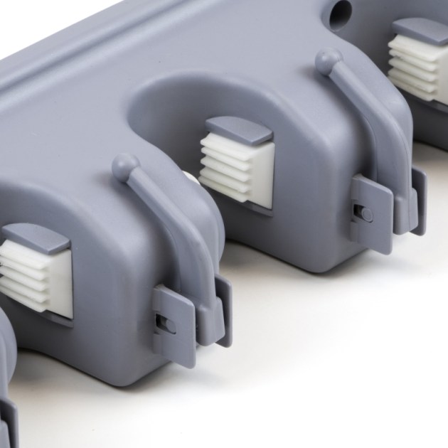 Emuca Appendi scope e spazzoloni, Plastica grigia, Tecnoplastica