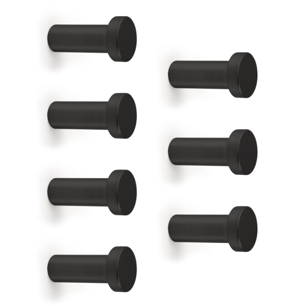 Emuca Appendiabiti da parete Wellington, Verniciato nero, Zama