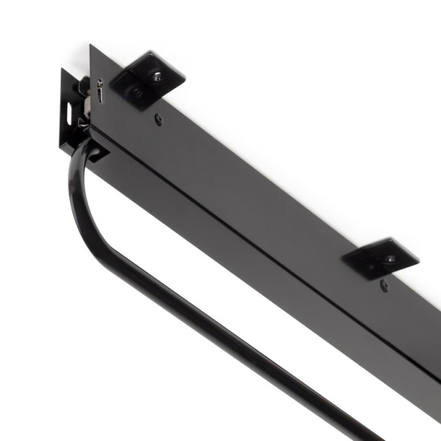 Emuca Appendiabiti estraibile per armadi a grande profondità Self, 800, Verniciato nero, Acciaio e Tecnoplastica