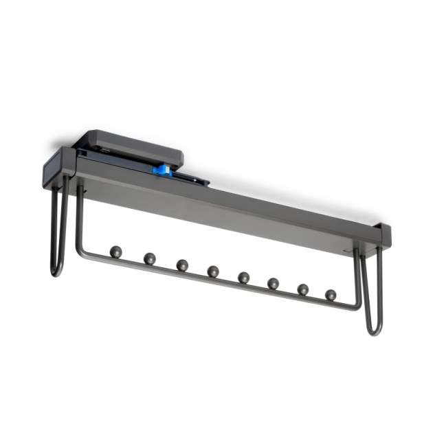 Emuca Appendiabiti estraibile Quartz, Tecnoplastica e Alluminio, Titanio