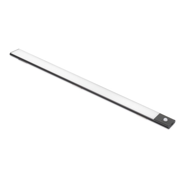 Emuca Applique LED Kaus Black ricaricabile via USB con sensore di movimento, 400mm, Verniciato nero