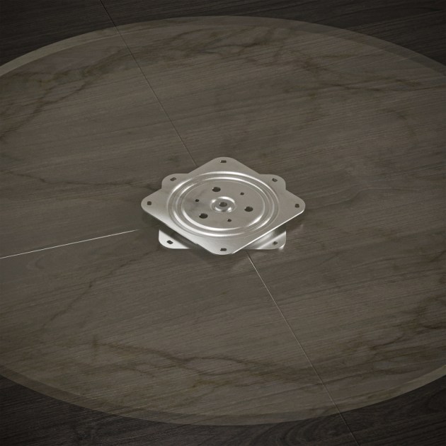 Emuca Base girevole Giro 4, 100 Kg, Zincato bianco, Acciaio