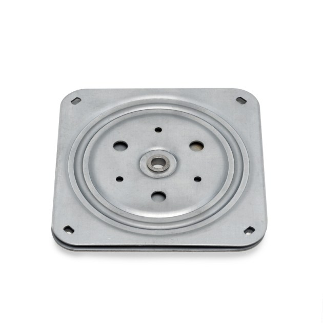 Emuca Base girevole Giro 4, 100 Kg, Zincato bianco, Acciaio