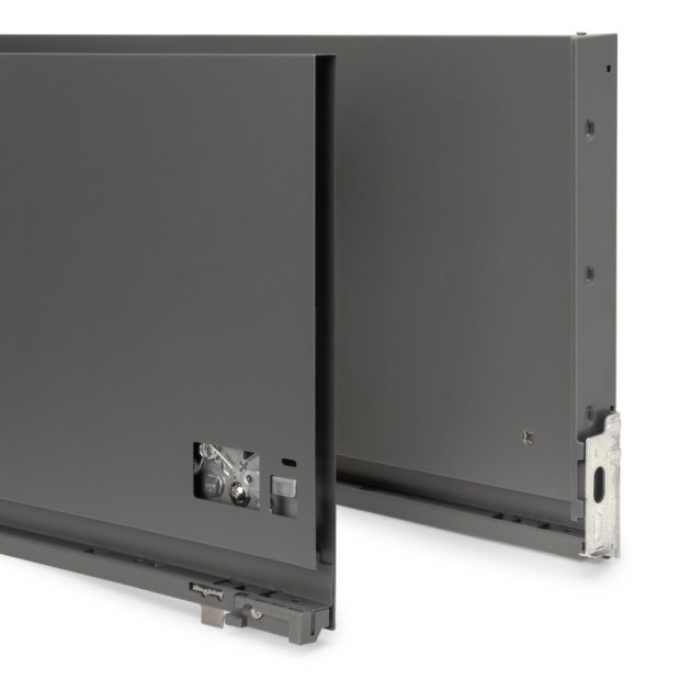 Emuca Cassetto esterno Vertex 3D 60 kg altezza 242 mm, profondità 450 mm, Grigio antracite, Acciaio