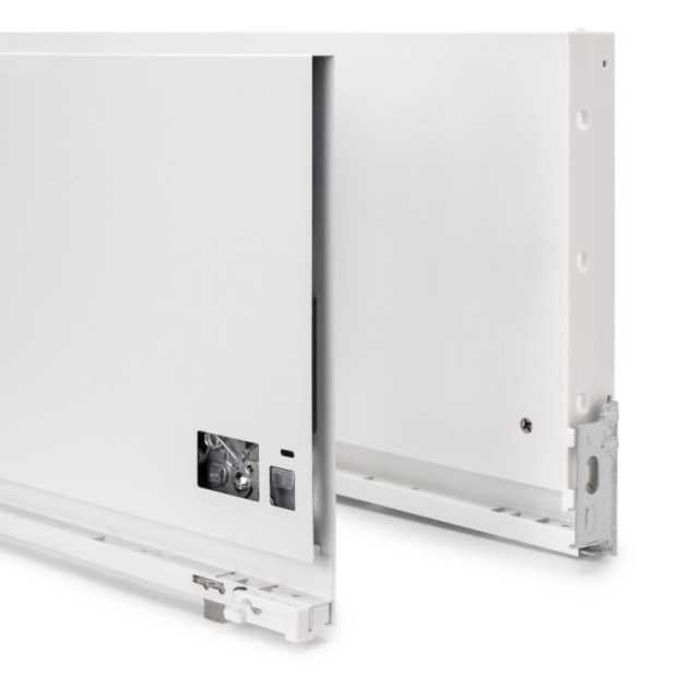 Emuca Cassetto esterno Vertex 3D 60 kg altezza 242 mm, profondità 450 mm, Verniciato bianco, Acciaio