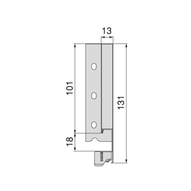 Emuca Cassetto esterno Vertex 40 kg altezza 131 mm, 131, Grigio antracite, Acciaio