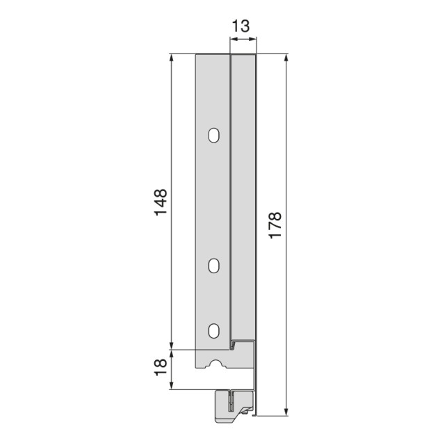 Emuca Cassetto esterno Vertex 40 kg altezza 178 mm, 178, Grigio antracite, Acciaio