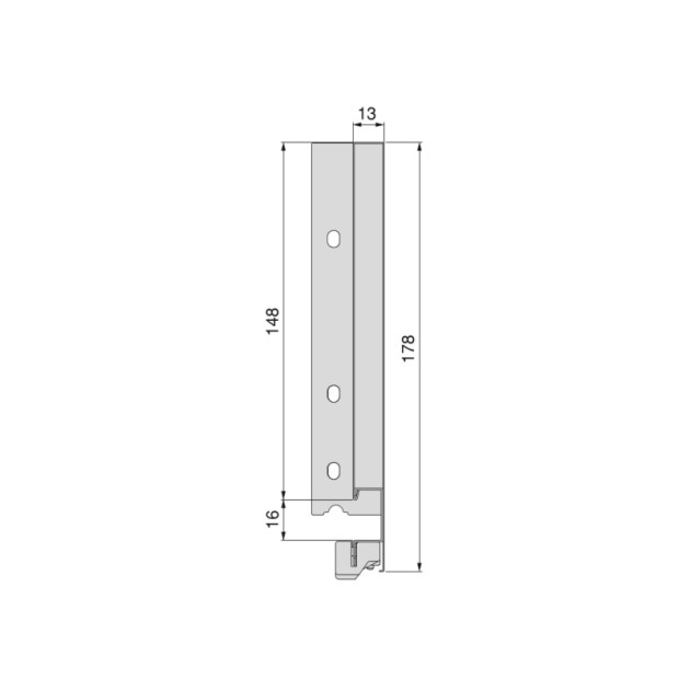 Emuca Cassetto esterno Vertex 40 kg altezza 178 mm con sponde in vetro, 500, Grigio antracite, 1 kit