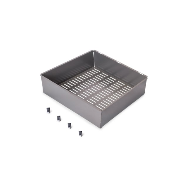 Emuca Cassetto metallico per armadi e cabine armadio Quartz, 440 (M60), Acciaio, Titanio