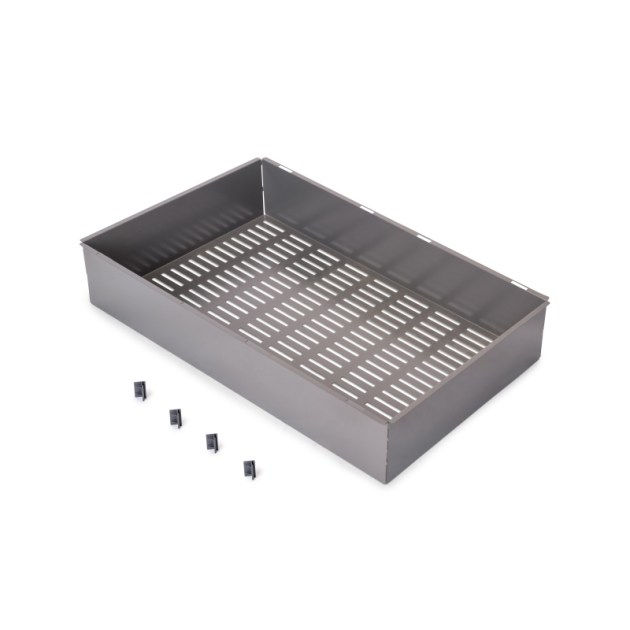 Emuca Cassetto metallico per armadi e cabine armadio Quartz, 640 (M80), Acciaio, Titanio