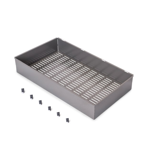 Emuca Cassetto metallico per armadi e cabine armadio Quartz, 740 (M90), Acciaio, Titanio