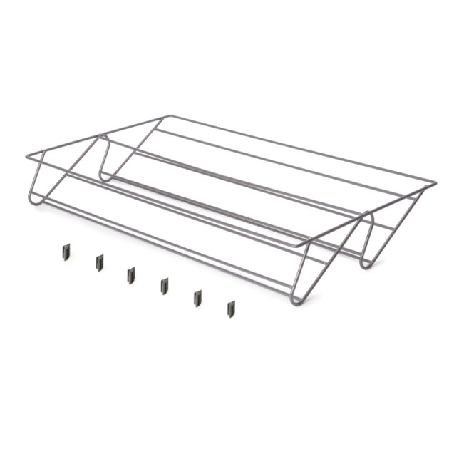 Emuca Cassetto portascarpe per armadi e cabine armadio Quartz, 640 (M80), Acciaio, Titanio