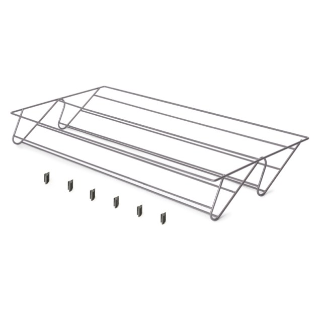 Emuca Cassetto portascarpe per armadi e cabine armadio Quartz, 740 (M90), Acciaio, Titanio