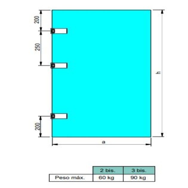 Emuca Cerniera per anta in vetro, cerniera orizzontale con forcella da 40 mm, per anta da 8-12 mm, alluminio e acciaio, verniciato nero