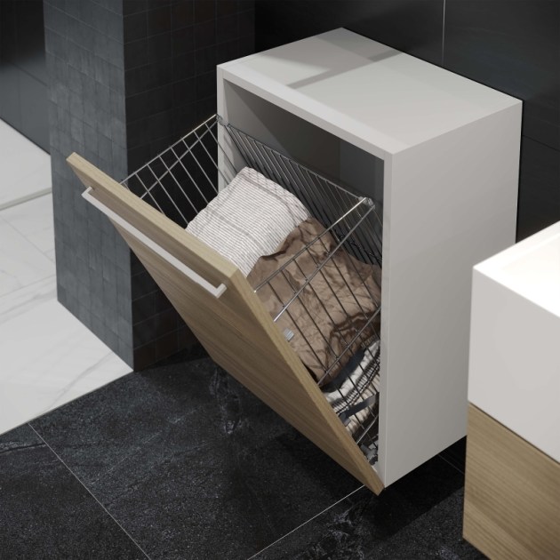 Emuca Cestino per il bucato cromato brillo per il modulo, Acciaio