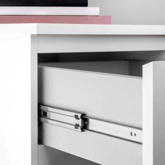 Emuca Coppia di guide a sfere per cassetti di grande portata, ad estrazione totale, altezza 51mm, 700, Zincato bianco, 2 u.