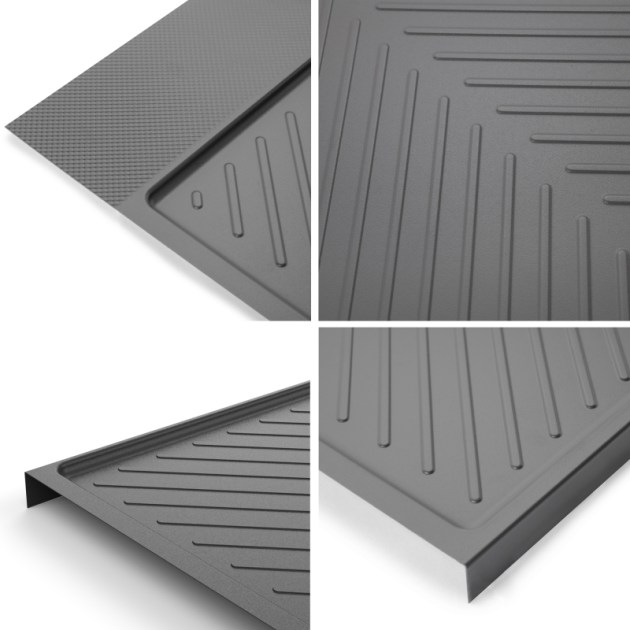 Emuca Fondi sotto lavello Sink, M60, 567x580mm, spessore della tavola 16mm, tagliabile, Tecnoplastica, Grigio antracite