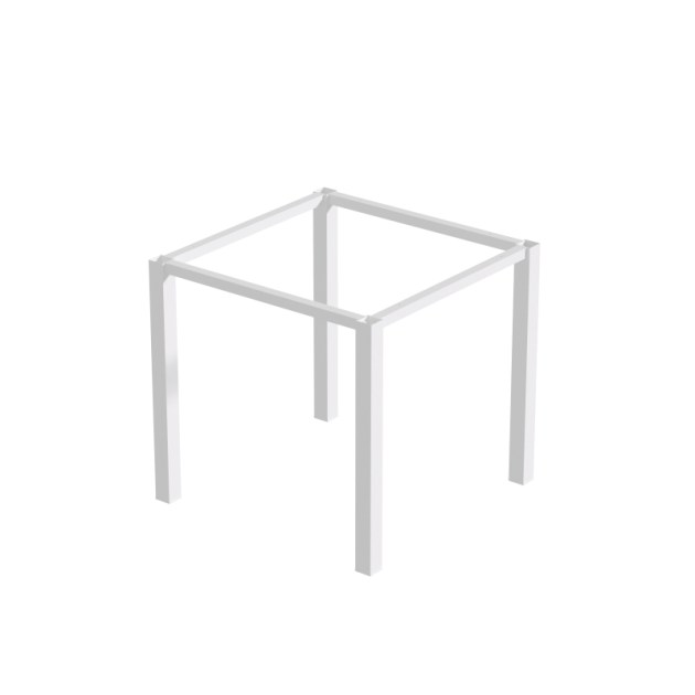 Emuca Gambe quadrate e struttura per tavolo, 50x50mm, 750x750, Verniciato bianco, Acciaio