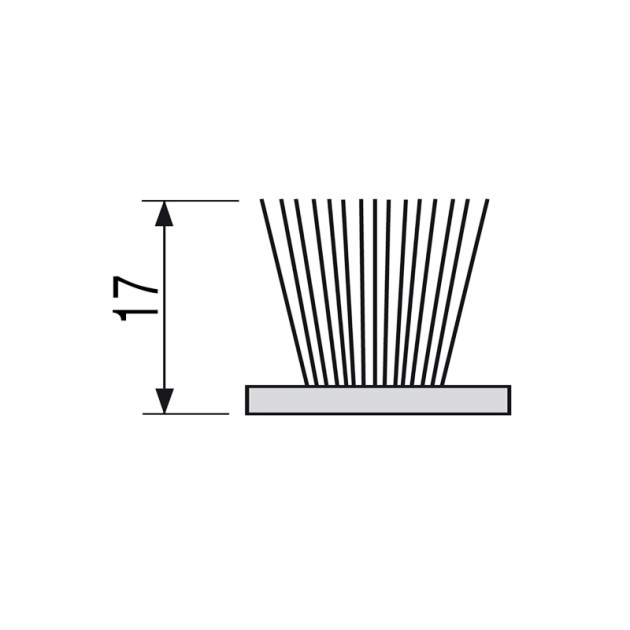 Emuca Guarnizione a spazzola antipolvere autoadesiva , altezza 17mm, rotoli di 10 m, Grigio