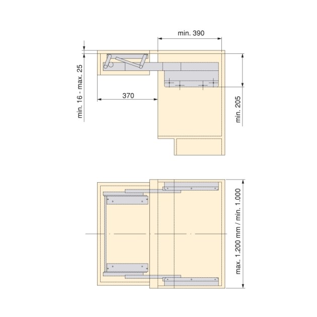 Emuca Guide per tavolo allungabile e elevabile Oplà Folding + 39 M120, Champagne anodizzato, Alluminio
