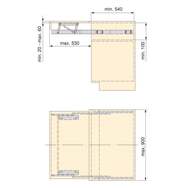 Emuca Guide per tavolo allungabile e elevabile Oplà Top, Champagne anodizzato, Alluminio