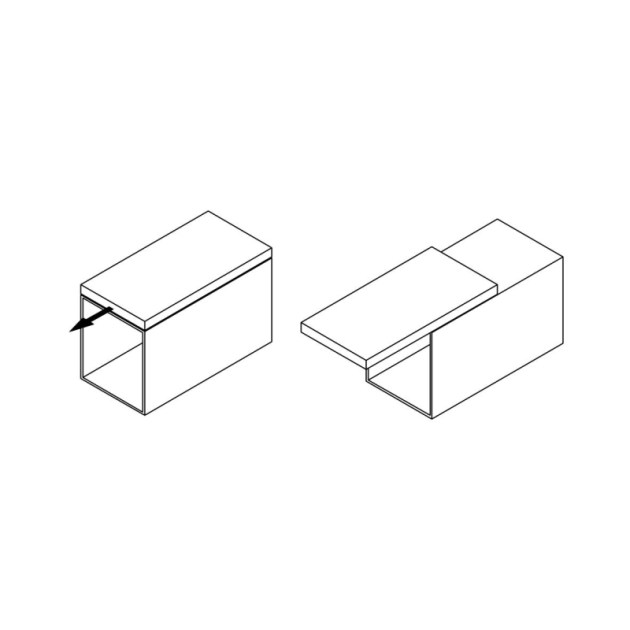 Emuca Guide per tavolo scorrevole Twice Top, Anodizzato opaco, Alluminio