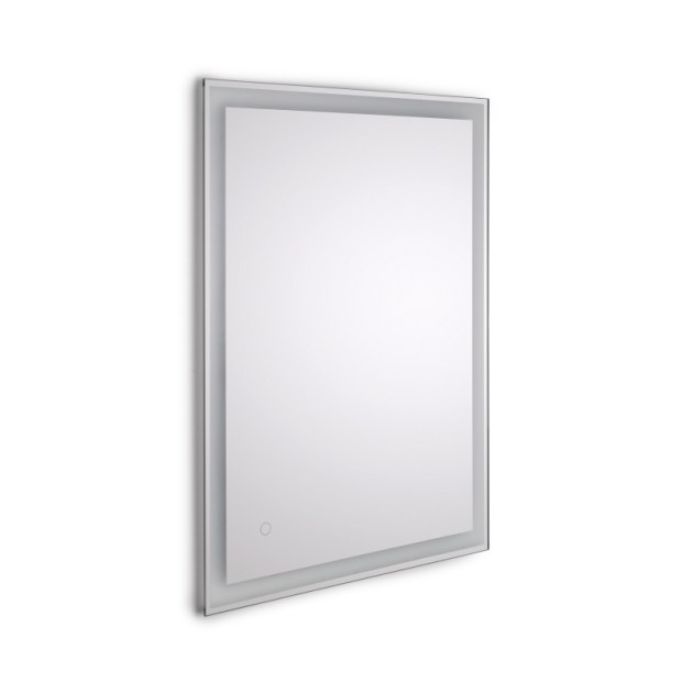 Emuca Heracles Specchio da bagno con illuminazione LED frontale e decorativa, AC 230V 50Hz, 34W, Tecnoplastica e Vetro