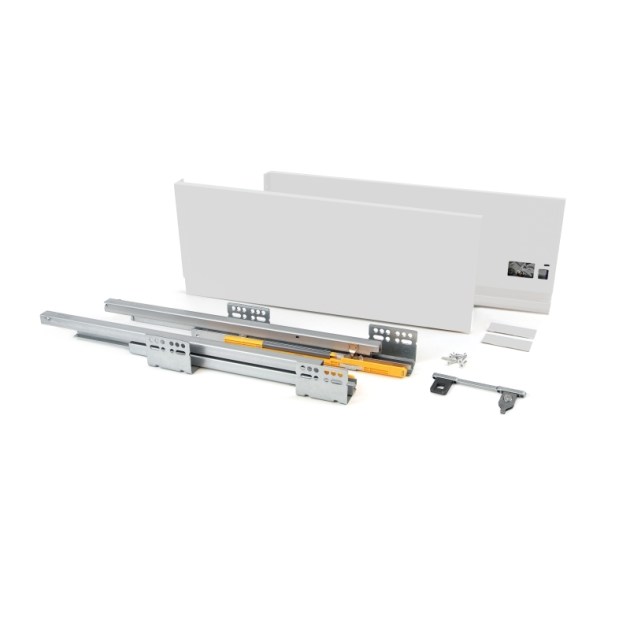 Emuca Cassetto esterno Concept 30 kg altezza 185 mm, 450, Verniciato bianco, Acciaio