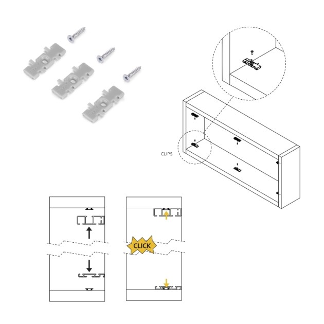 Emuca Kit di ferramentaper armadio Flow2 2 ante scorrevoli e chiusura morbida con binari di superficie da 2,35 m, pannelli non inclusi, Verniciato nero