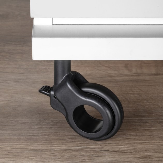 Emuca Kit di ruote Hole 2 con piastra per montaggio, Ø 50, Verniciato nero, Acciaio e Tecnoplastica