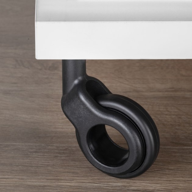 Emuca Kit di ruote Hole 2 con piastra per montaggio, Ø 50, Verniciato nero, Acciaio e Tecnoplastica