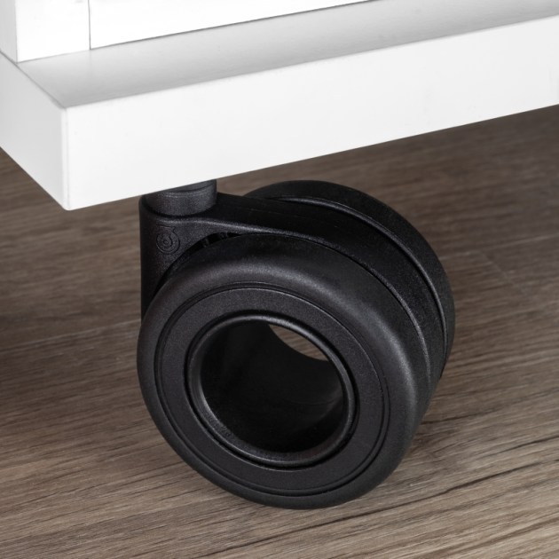 Emuca Kit di ruote Hole con piastra per montaggio, Ø 65, Verniciato nero, Acciaio e Tecnoplastica