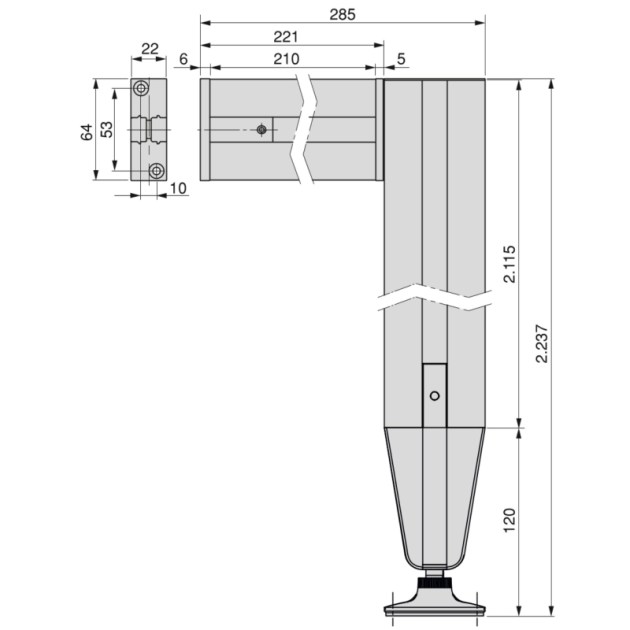 Emuca Kit struttura modulare Zero con ferramenta e profili per il montaggio a pavimento e a parete con dispositivo di li, 1 kit