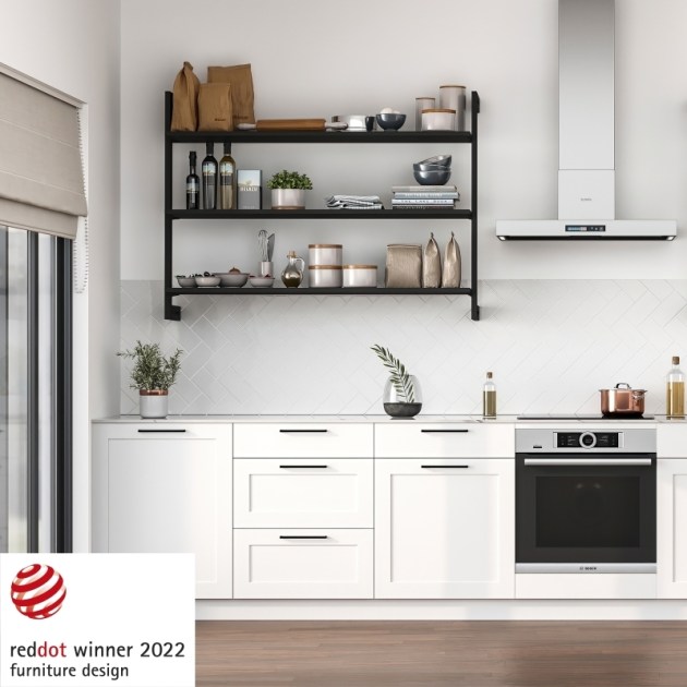 Emuca Kit struttura modulare Zero con raccordi per il montaggio a parete, Nero testurizzato, Alluminio e Zama, 1 kit