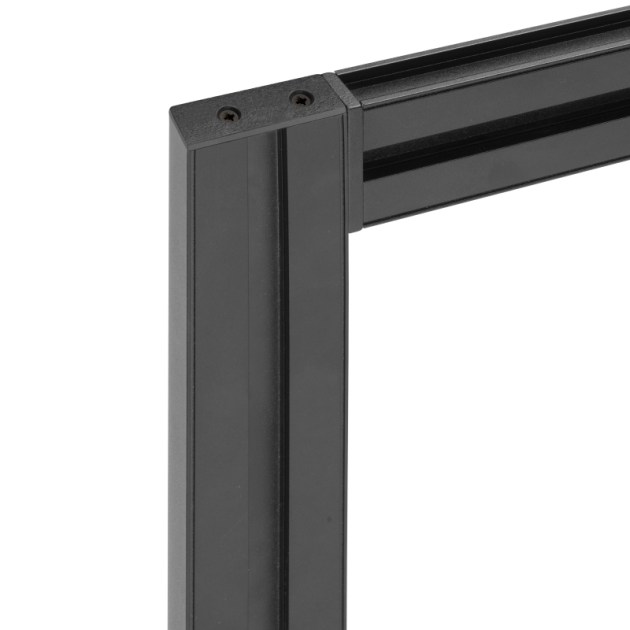 Emuca Kit struttura modulare Zero con raccordi per il montaggio a parete, Nero testurizzato, Alluminio e Zama, 1 kit