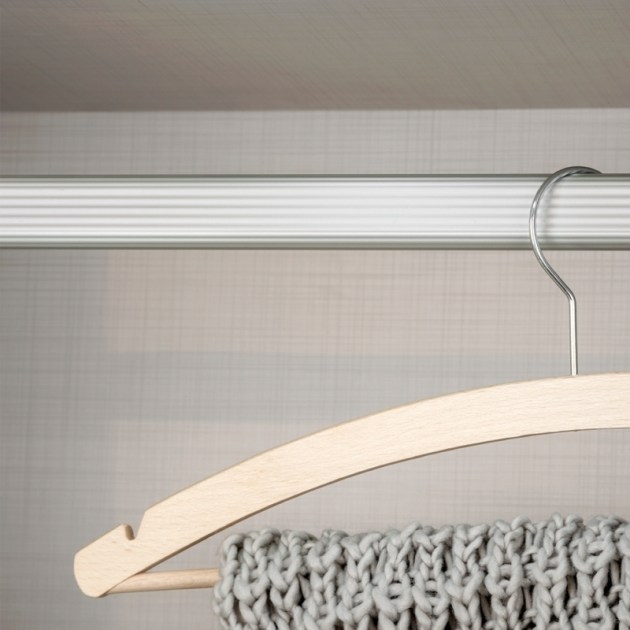 Emuca Kit tubo per armadio 30x15 mm alluminio, 1,15 m, Anodizzato opaco, Alluminio e Zama