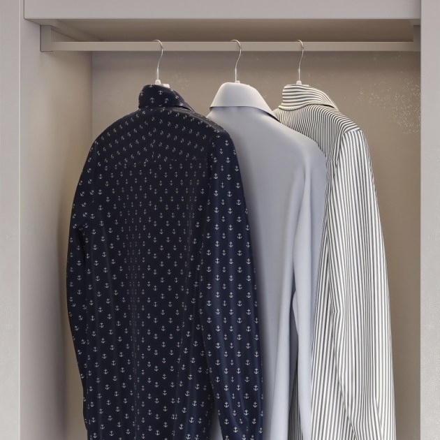 Emuca Kit tubo per armadio Luxe, 0,75 m, Color grigio pietra, Alluminio e Tecnoplastica, 1 kit