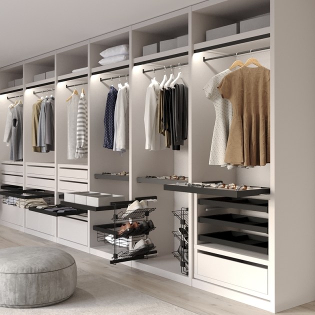 Emuca Kit tubo per armadio Luxe, 0,75 m, Nero testurizzato, Alluminio e Tecnoplastica, 1 kit