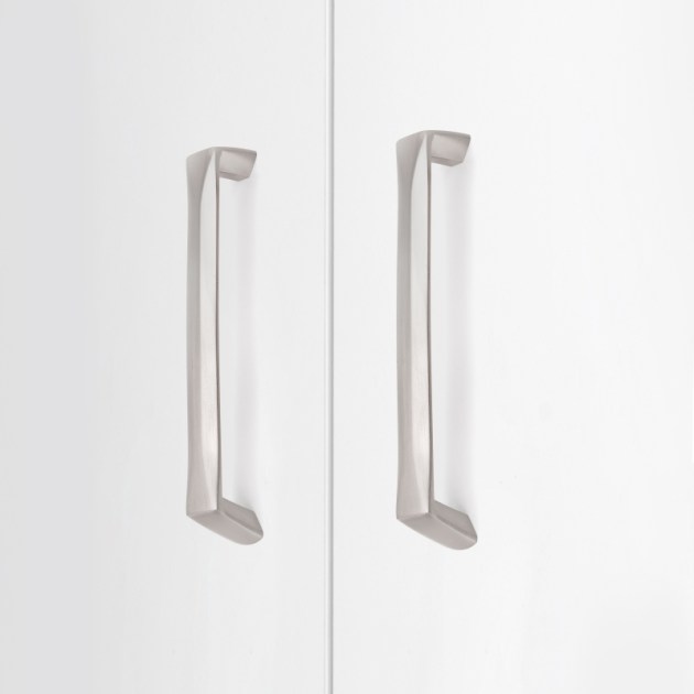 Emuca Lotto di 10 maniglie per mobili Canton, L174mm, interasse 160mm, Zama, Nichel satinato