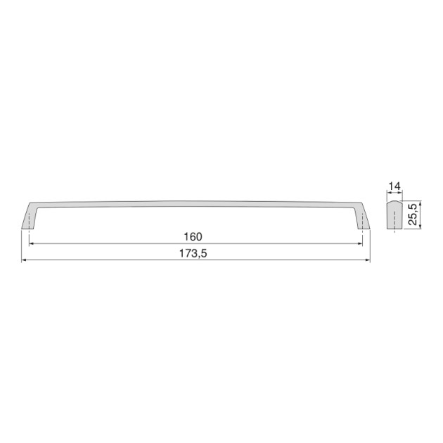Emuca Lotto di 10 maniglie per mobili Canton, L174mm, interasse 160mm, Zama, Nichel satinato