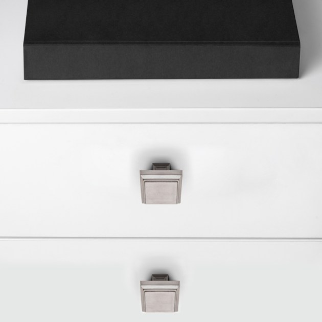 Emuca Lotto di 10 pomoli per mobili Ceuta, 31.5x31.5mm, Zama, Nichel satinato