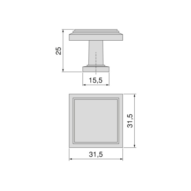 Emuca Lotto di 10 pomoli per mobili Ceuta, 31.5x31.5mm, Zama, Nichel satinato