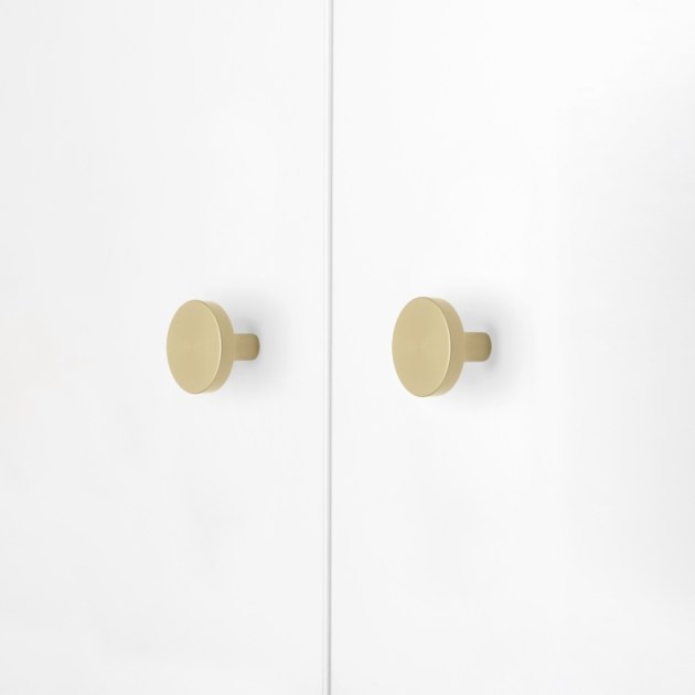 Emuca Lotto di 10 pomoli per mobili Uppsala, diametro 30mm, Alluminio, Oro