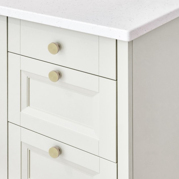 Emuca Lotto di 10 pomoli per mobili Uppsala, diametro 30mm, Alluminio, Oro