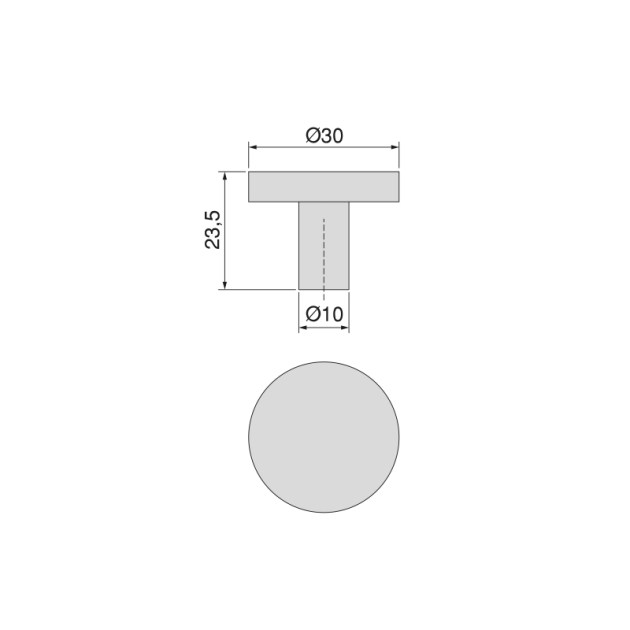 Emuca Lotto di 10 pomoli per mobili Uppsala, diametro 30mm, Alluminio, Verniciato nero