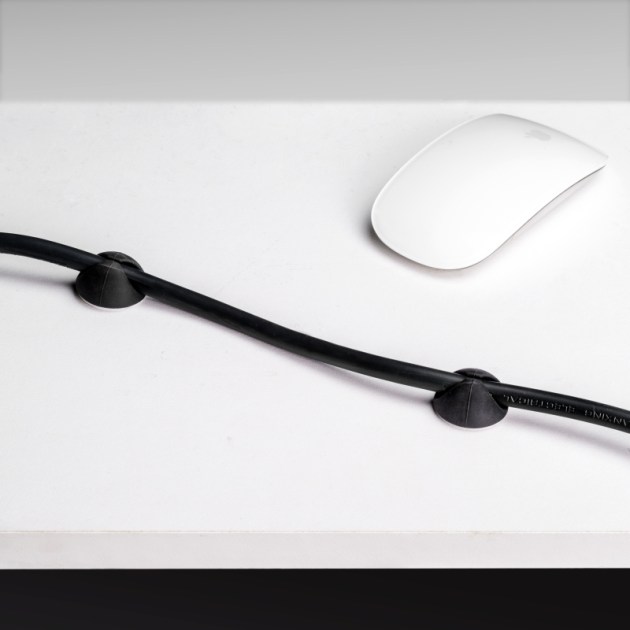 Emuca Lotto di 2 Portacavi da sotto tavolo, Lunghezza 430 mm, Acciaio, Verniciato nero