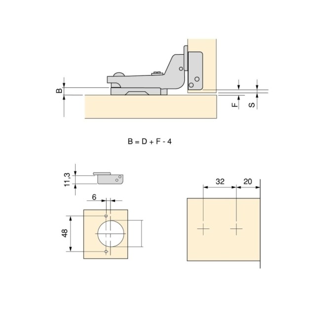Emuca Lotto di 20 cerniere collo alto X91 con chiusura soft e Basetta a vite, altezza 1, Acciaio, Nichelato
