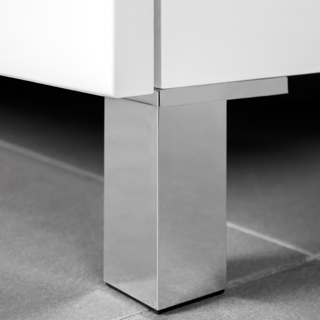 Emuca Lotto di 4 piedini per mobili Alumix 1, altezza 100 mm, Tecnoplastica, Cromato