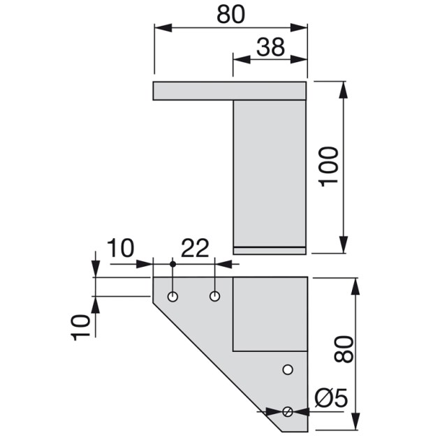 Emuca Lotto di 4 piedini per mobili Alumix 1, altezza 100 mm, Tecnoplastica, Cromato