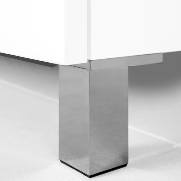 Emuca Lotto di 4 piedini per mobili Alumix 1, altezza 100 mm, Tecnoplastica, Cromato